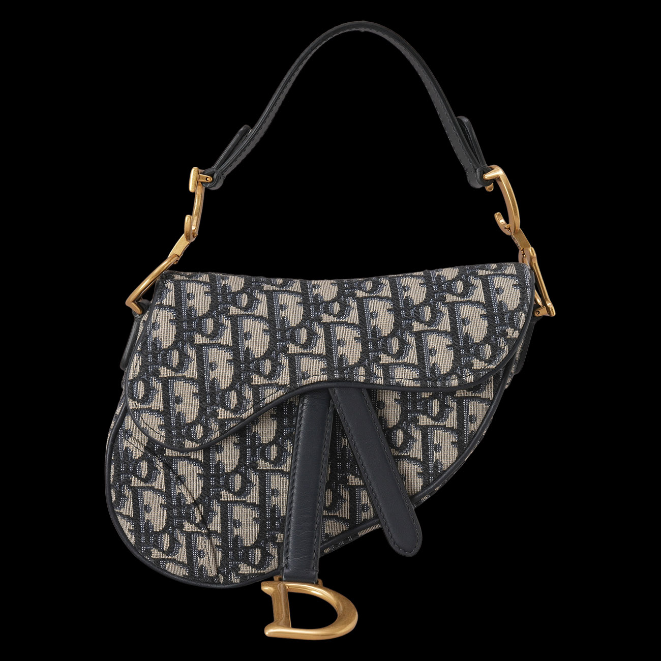 CHRISTIAN DIOR(USED)디올 오블리크 새들백 미니 & 자수스트랩